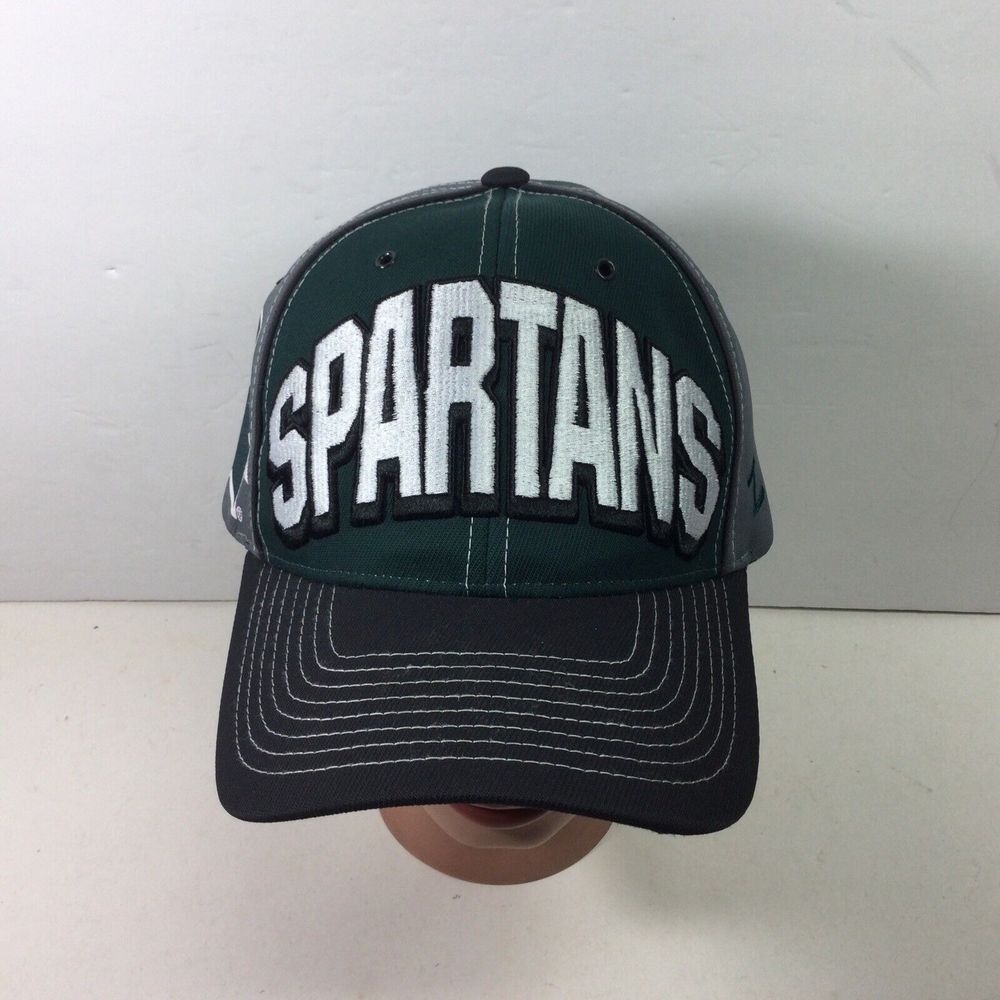 Michigan State Spartans hat Zephyr‎  NCAA Football Green Gray StrapBack Cap